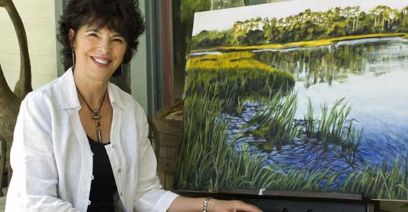 fine artist and painter specializing in floral, still life, Florida marshes 